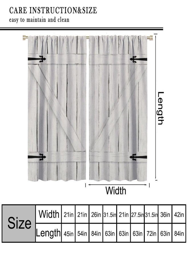 YCness White Barn Door Curtains, Farmhouse Vintage Country Door Window Treatments for Bedroom Kitchen Living Room Home Living Room Drapes, 42x45 Inch - Image 2